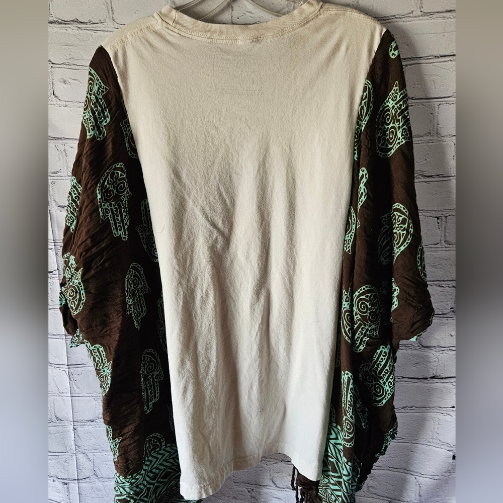 Upcycled Western Poncho Top OS - Picture 4 of 4